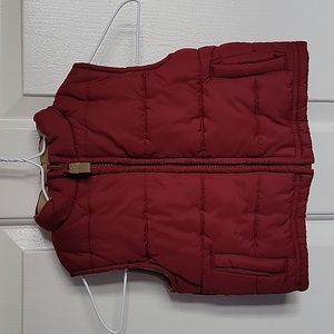 Gymboree boys winter vest, burgundy, 12-18 months.